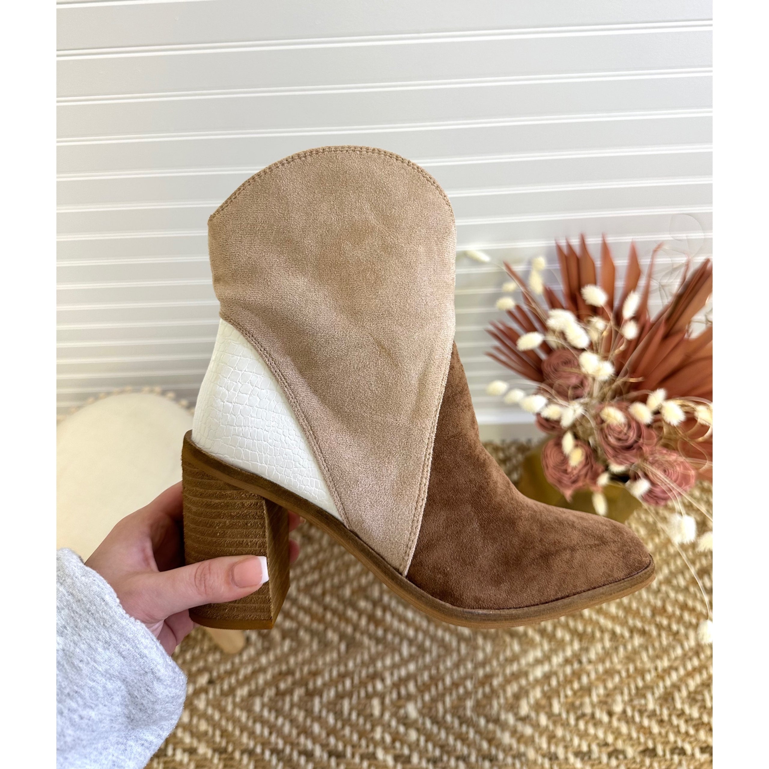 Tri color booties outlet